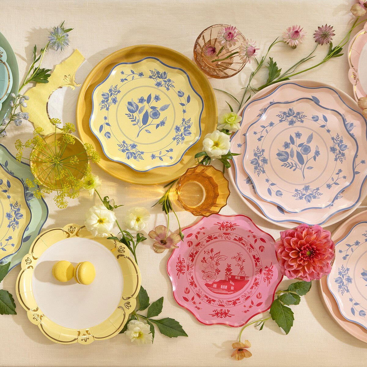 Piatti carta Vintage Rosso (x8)