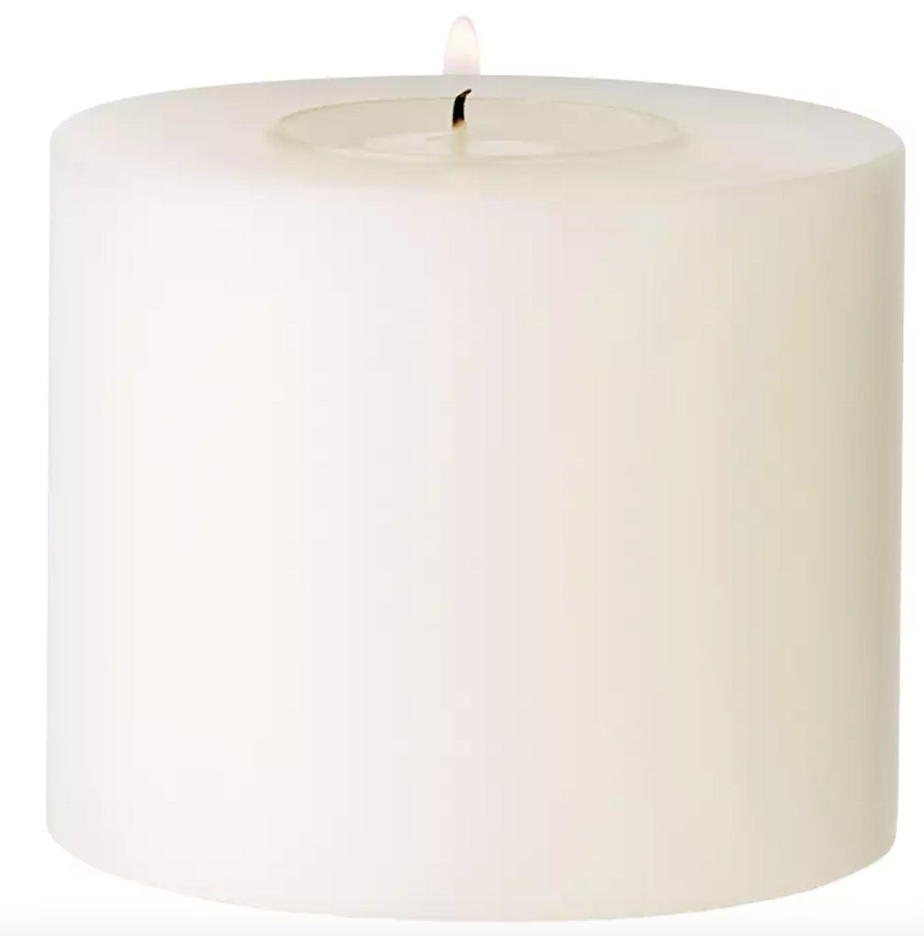 Candela permanente (altezza 7 cm, ø 8 cm), bianco