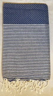 Telo Mare Fouta Lurex Blu/Argento