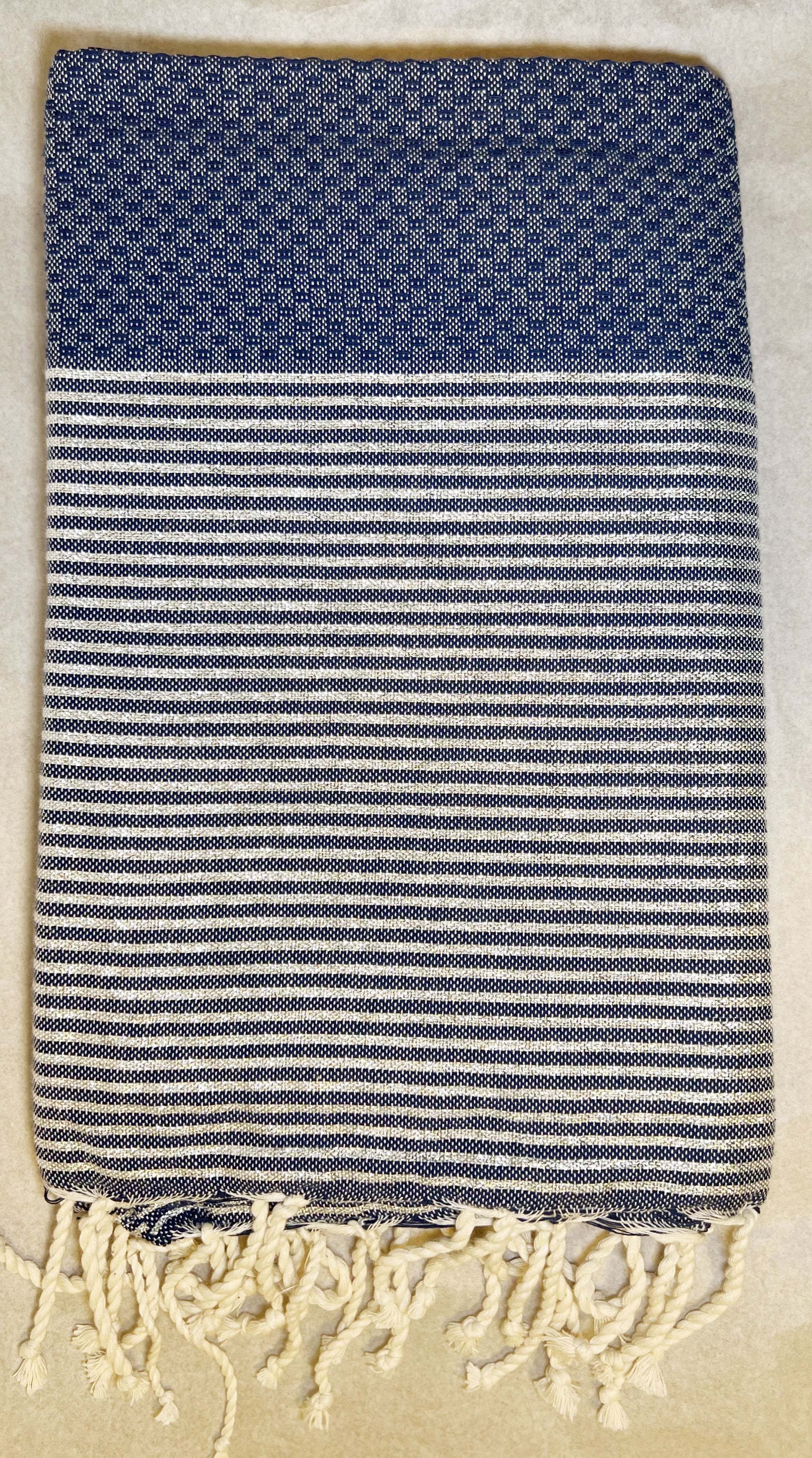 Telo Mare Fouta Lurex Blu/Argento