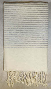 Telo Mare Fouta Lurex Panna/Argento