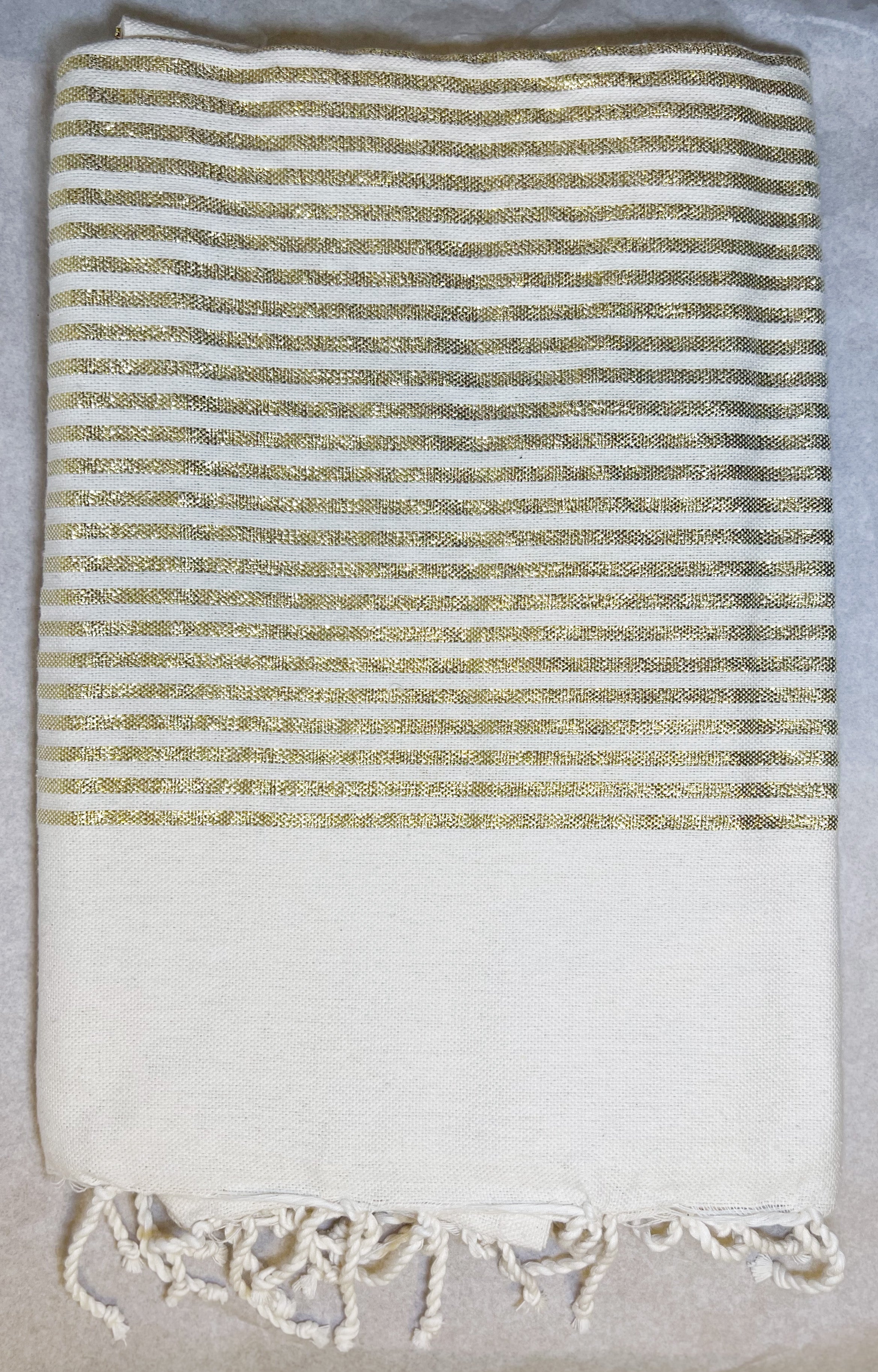 Telo Mare Fouta Lurex Panna/Oro