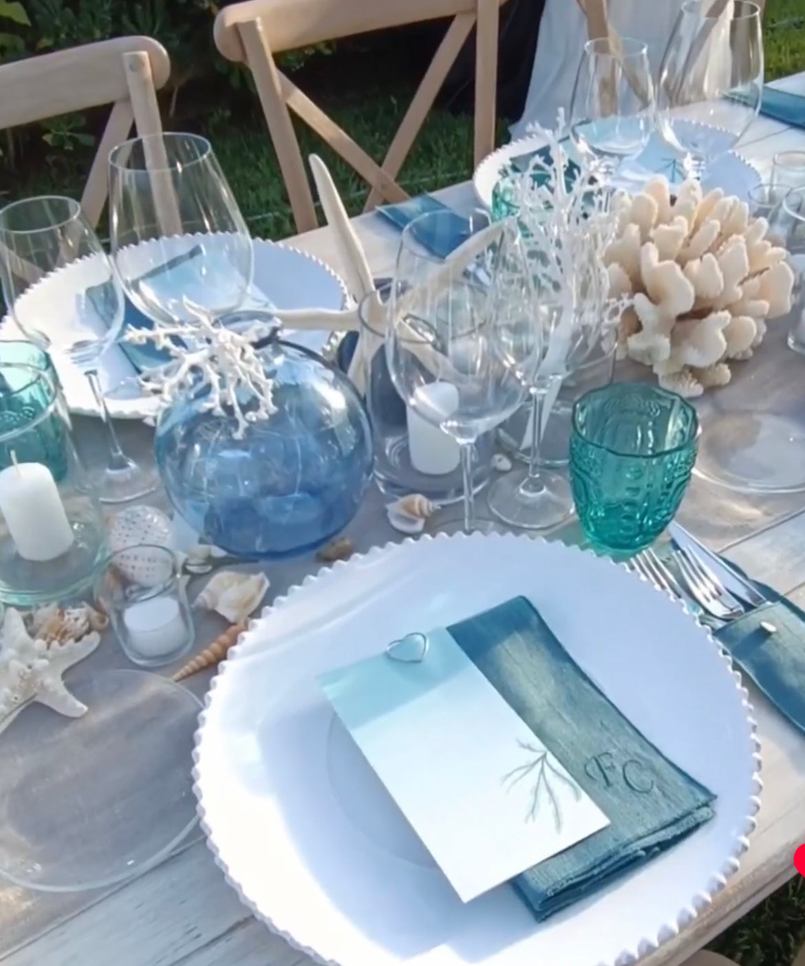 Tovagliolo Lino lavato con cordonetto 43x43 cm personalizzato - A.Bi.Ci. Lab