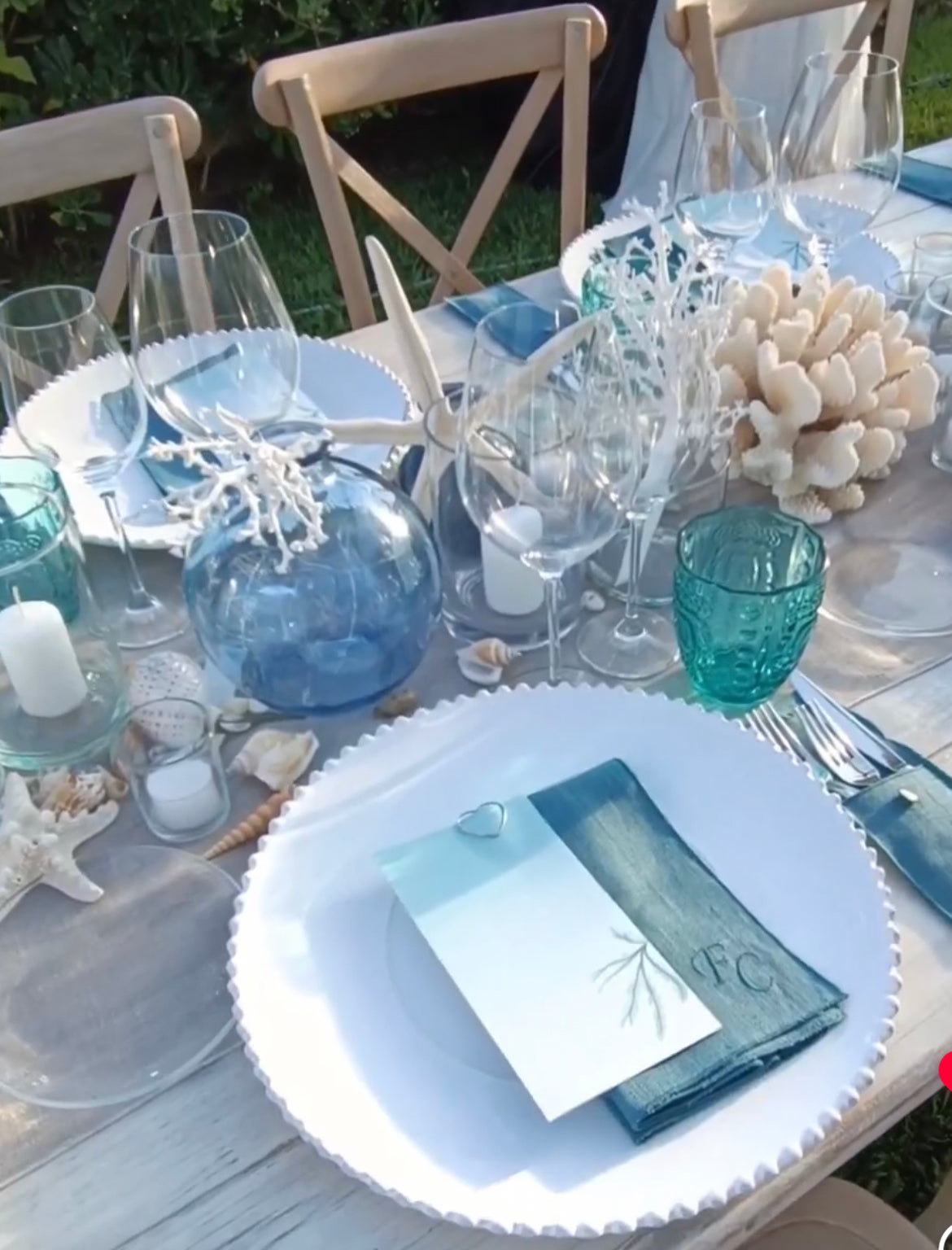 Tovagliolo Lino lavato con cordonetto 43x43 cm personalizzato - A.Bi.Ci. Lab