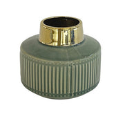 Vaso basso piccolo righe Verde e Oro - A.Bi.Ci. Lab