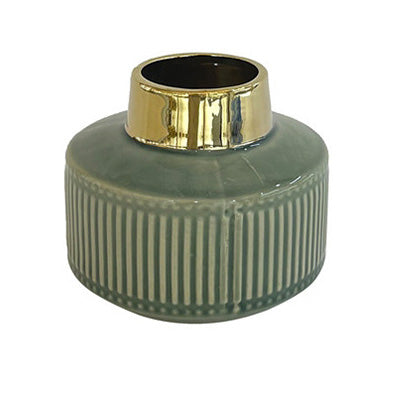 Vaso basso piccolo righe Verde e Oro - A.Bi.Ci. Lab