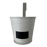Vaso in ferro Grigio con gancio e lavagnetta medio - A.Bi.Ci. Lab